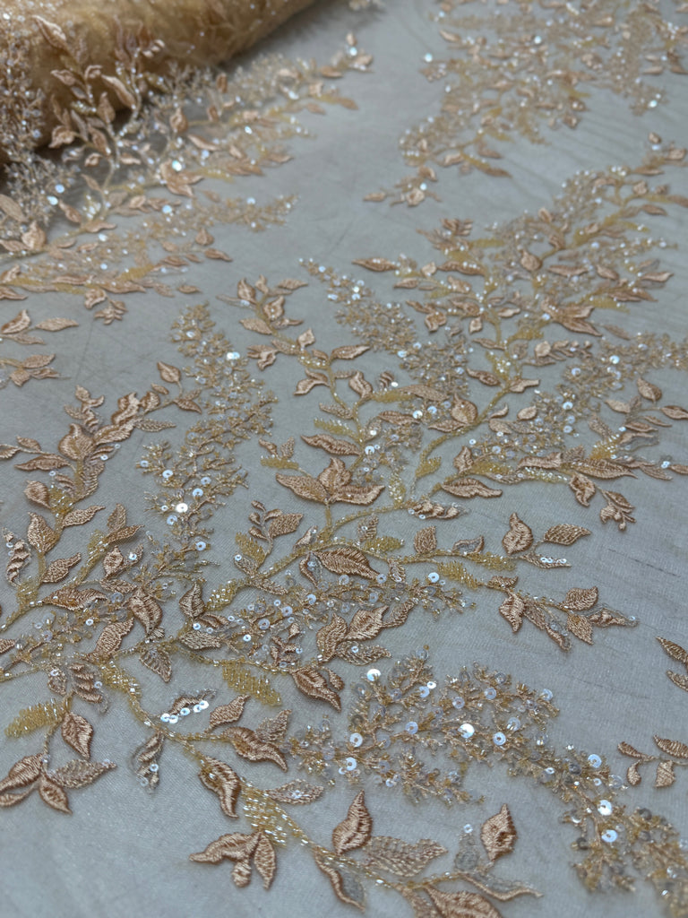 Tul Bordado Con Pedreria Y Lentejuela "Yamila"