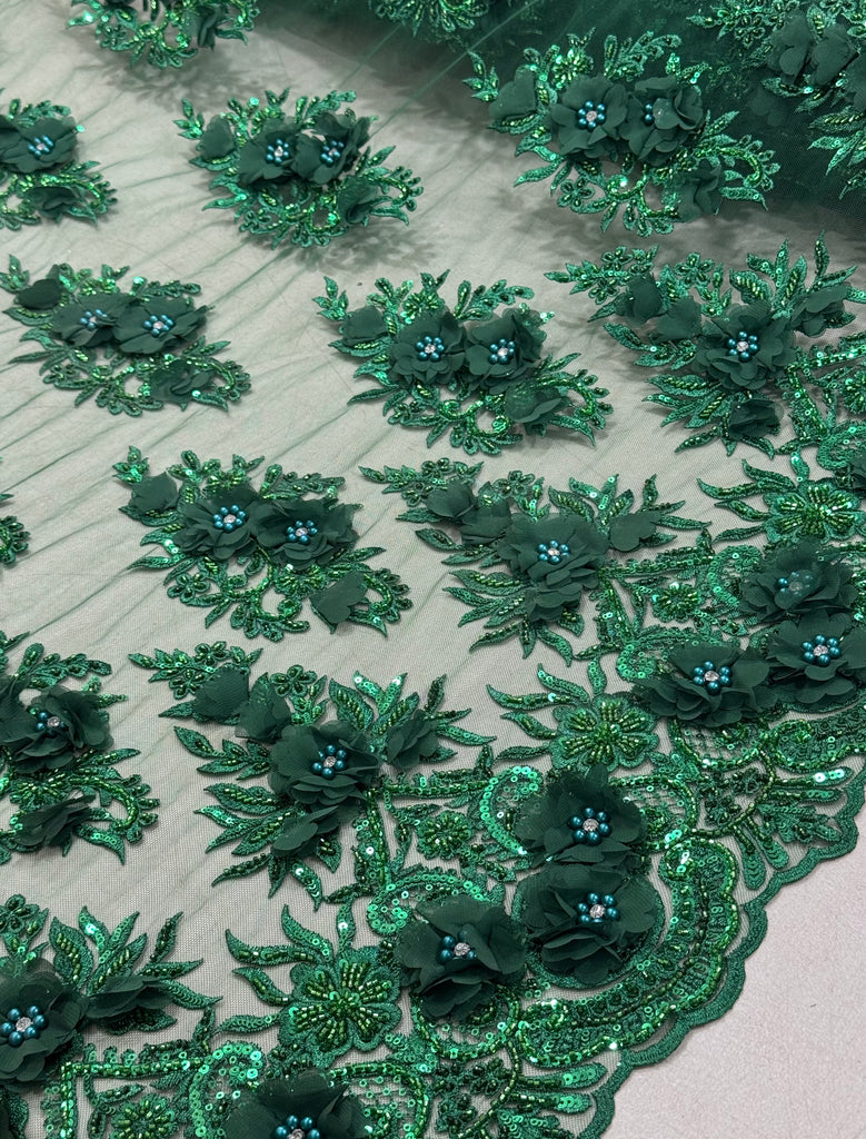 Tul Bordado Flores 3D "Irina"