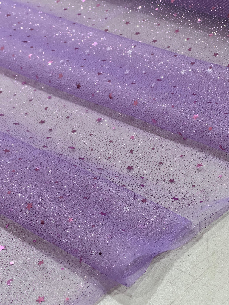 Tul Con Glitter "Estrellas Y Lunas"