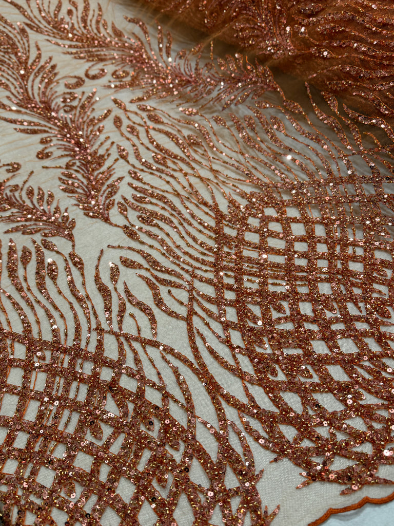 Tul Bordado De Diseño Con Pedreria "Leah"