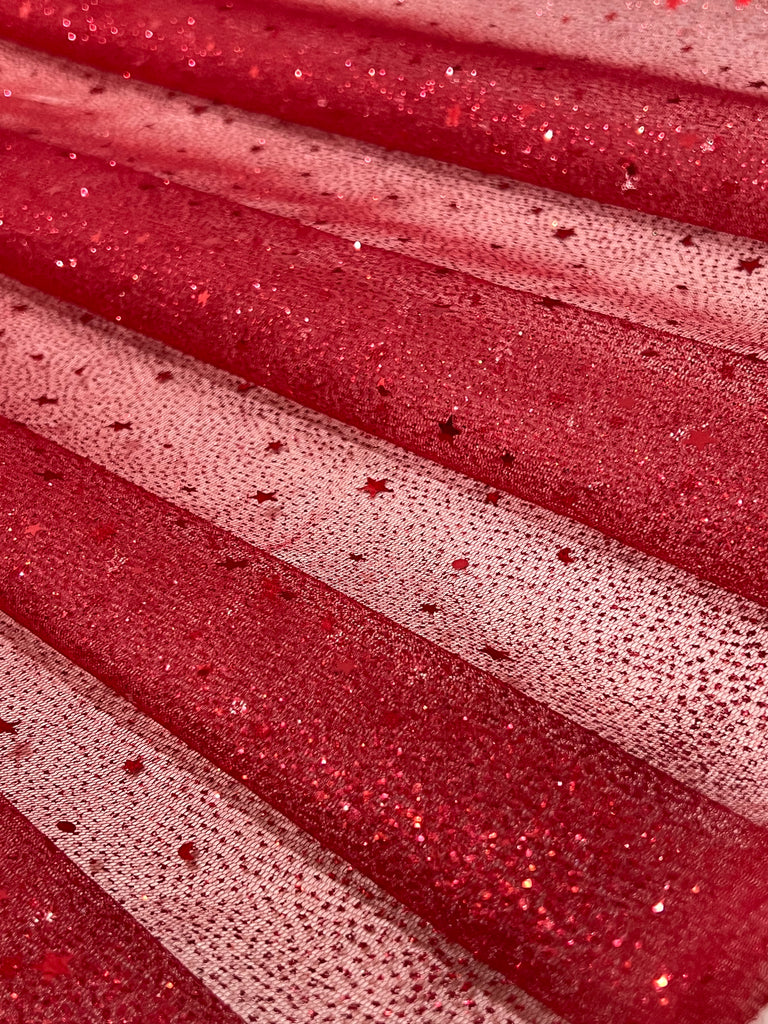 Tul Con Glitter "Estrellas Y Lunas"