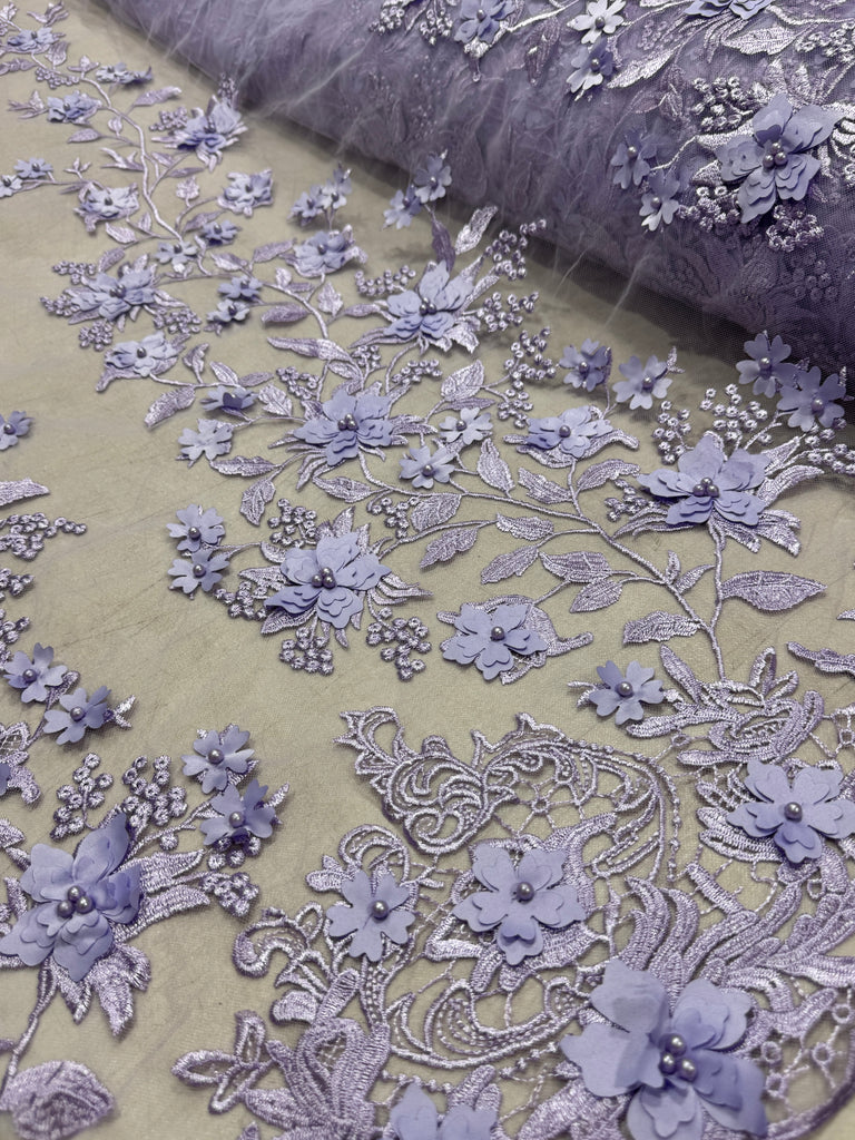 Tul Bordado Guias Flores 3D "Girasoles"