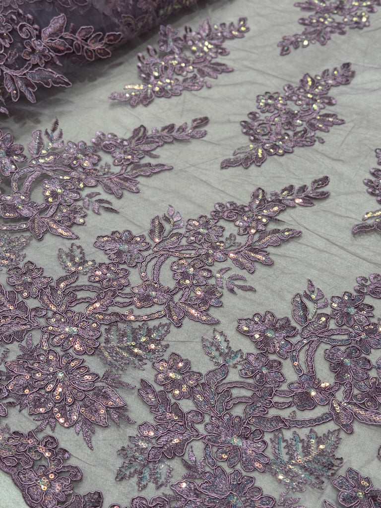 Tul Bordado Con Lentejuela Tornasol "Dubai"