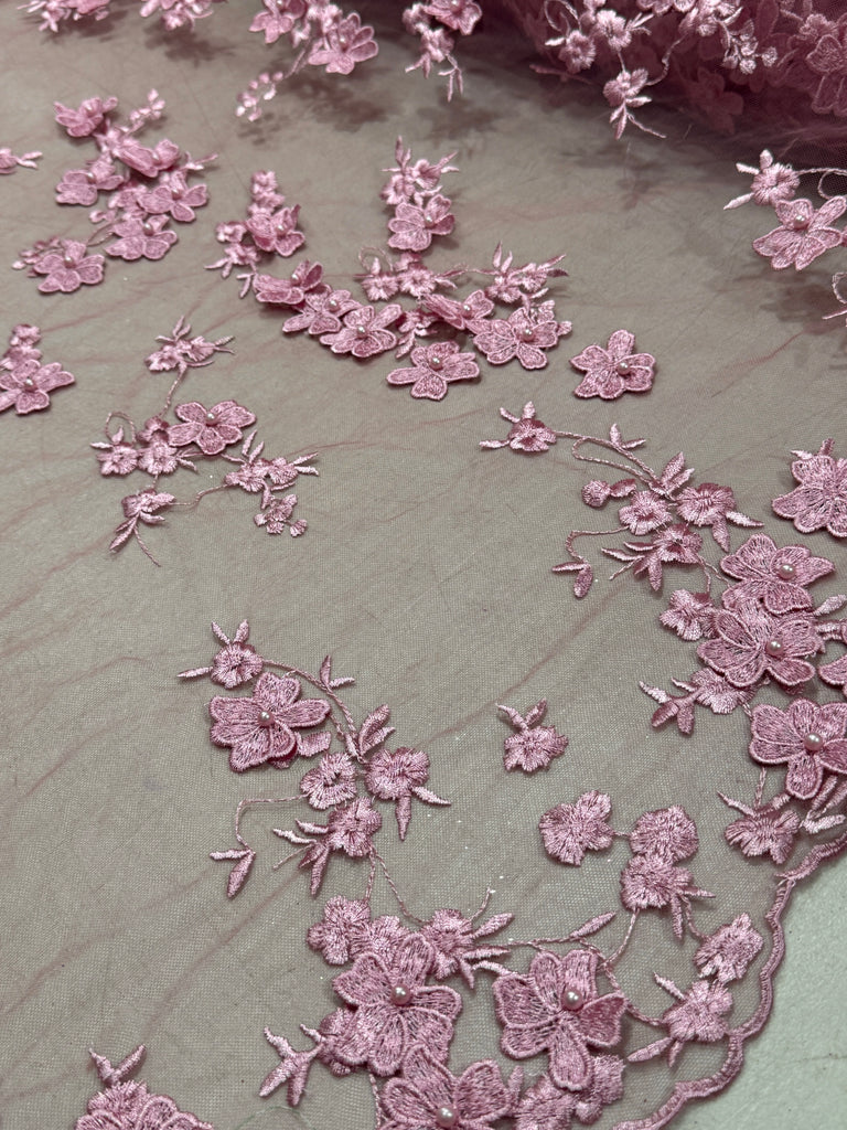 Tul Bordado Flores 3D "Primavera"