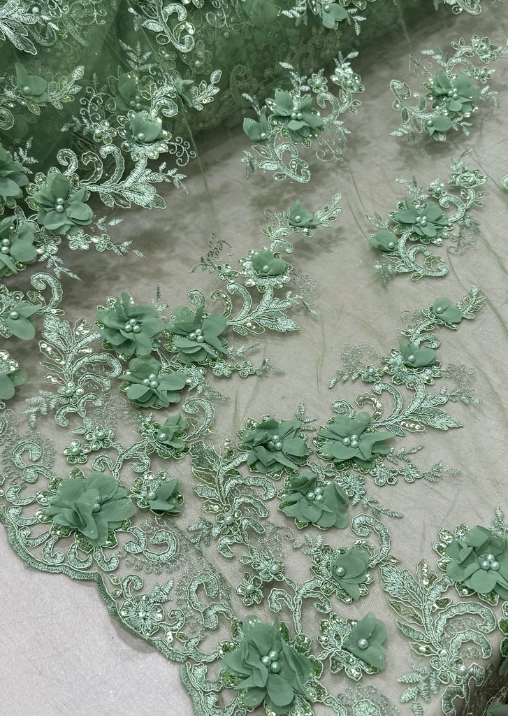 Tul Bordado Flores 3D "Elvia"