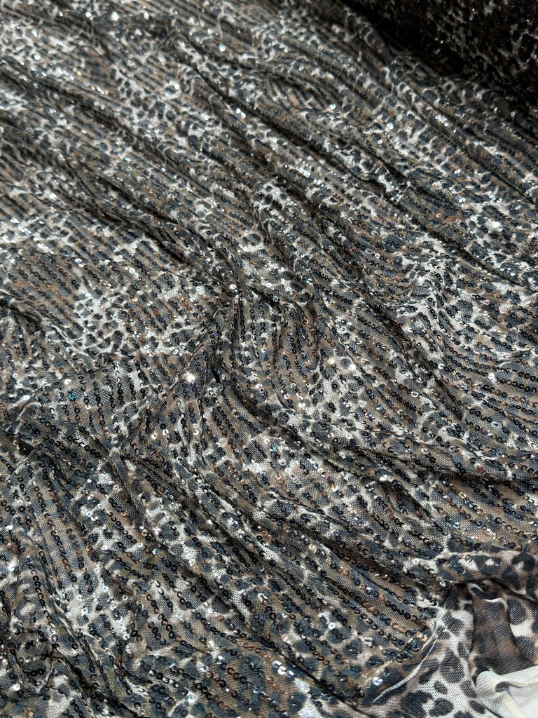 Mesh Estampado Animal Print Con Lentejuela