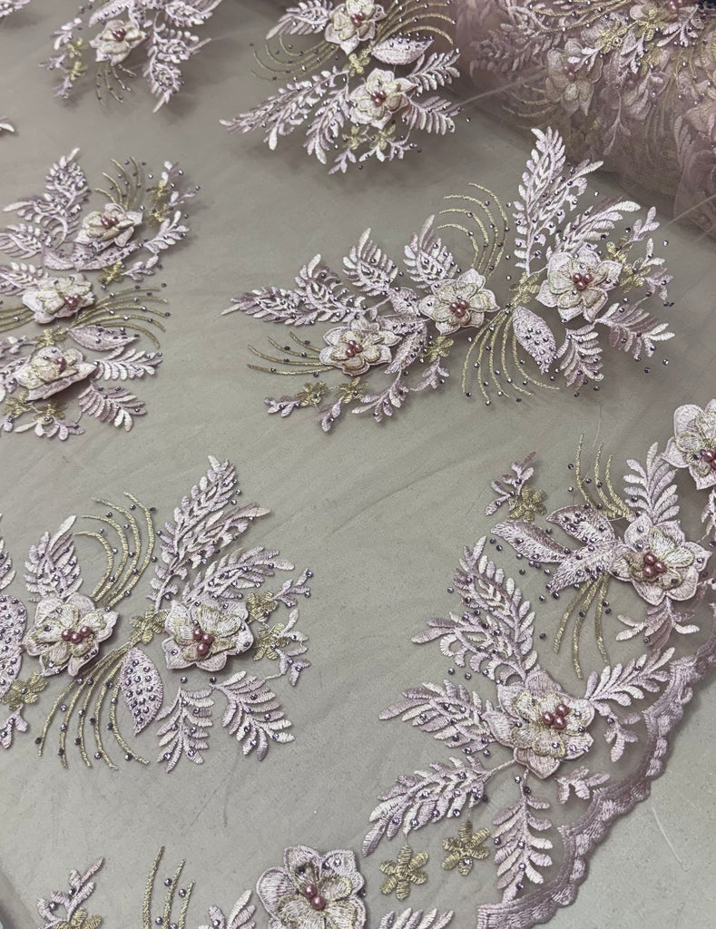 Tul Bordado Flores 3D "Paullete"