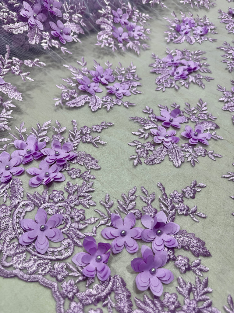 Tul Bordado Flores 3D "Zoraya"