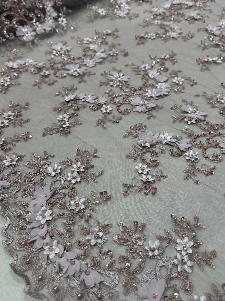 Tul Bordado Flores 3D "Paula"