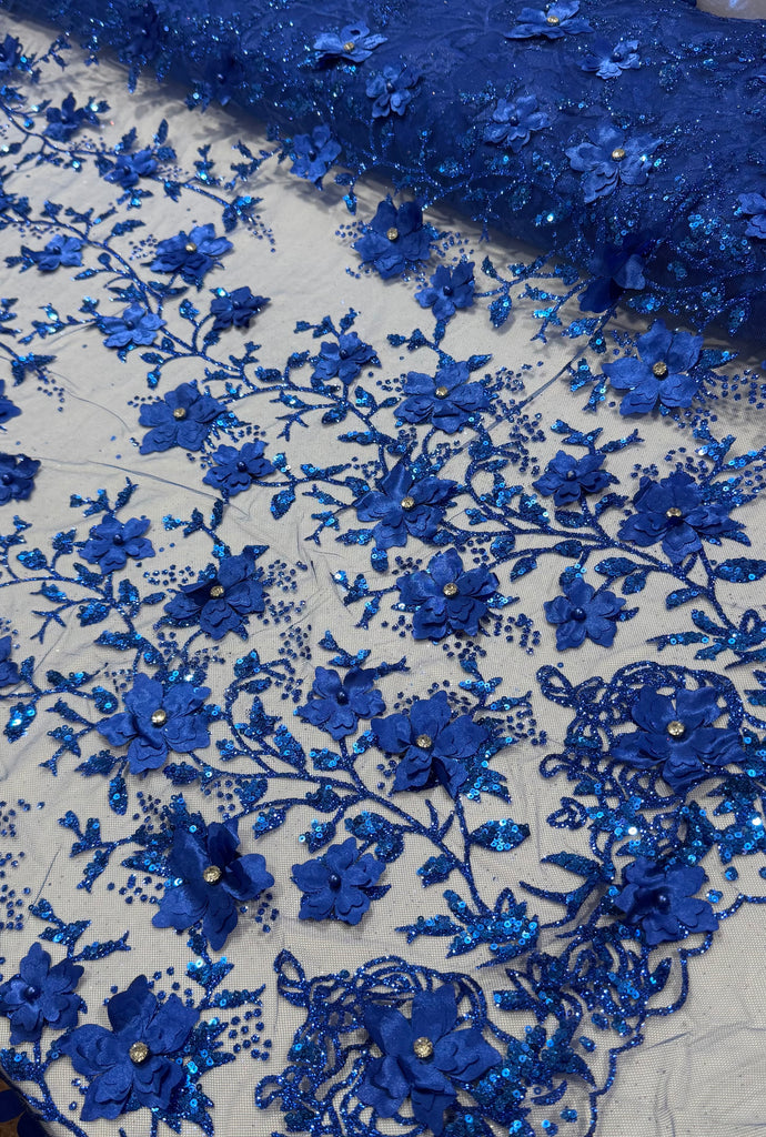 Tul Glitter De DiseñoY Flor 3D "Claudia"