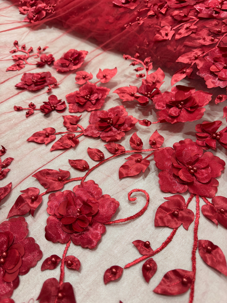 Tul Bordado de Flores Guías "Luisa"