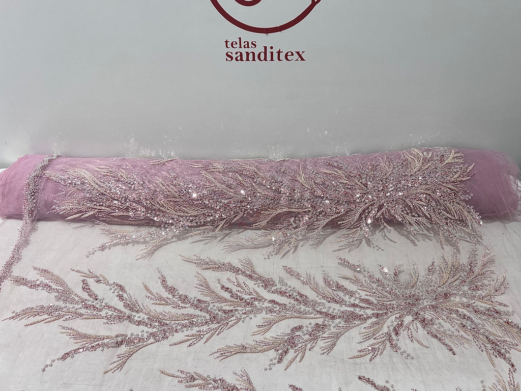 Tul Bordado Con Pedreria "Inti"