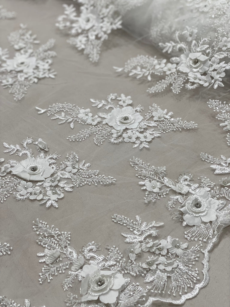 Tul Bordado Flores 3D "Cintia"