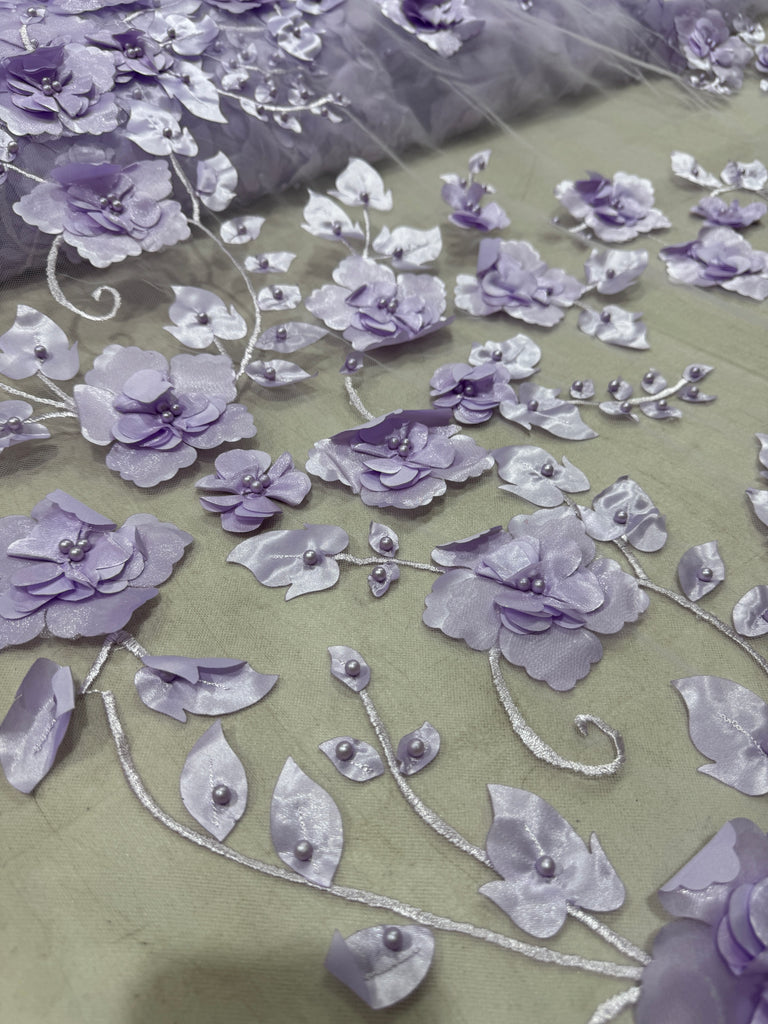 Tul Bordado de Flores Guías "Luisa"
