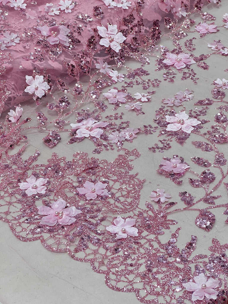 Glitter De Diseño y Flor 3D "Danelle"