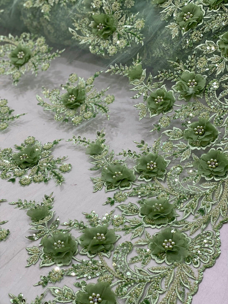Tul Bordado Flores 3D "Irina"