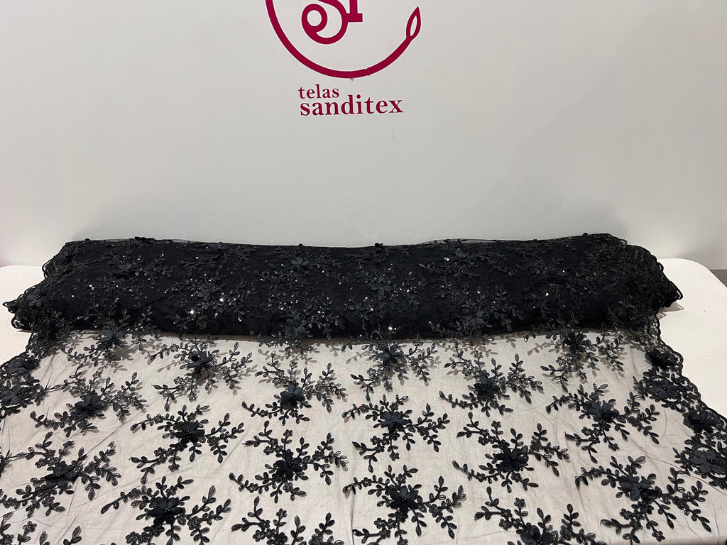 Tul Bordado Flores 3D "Anahi"