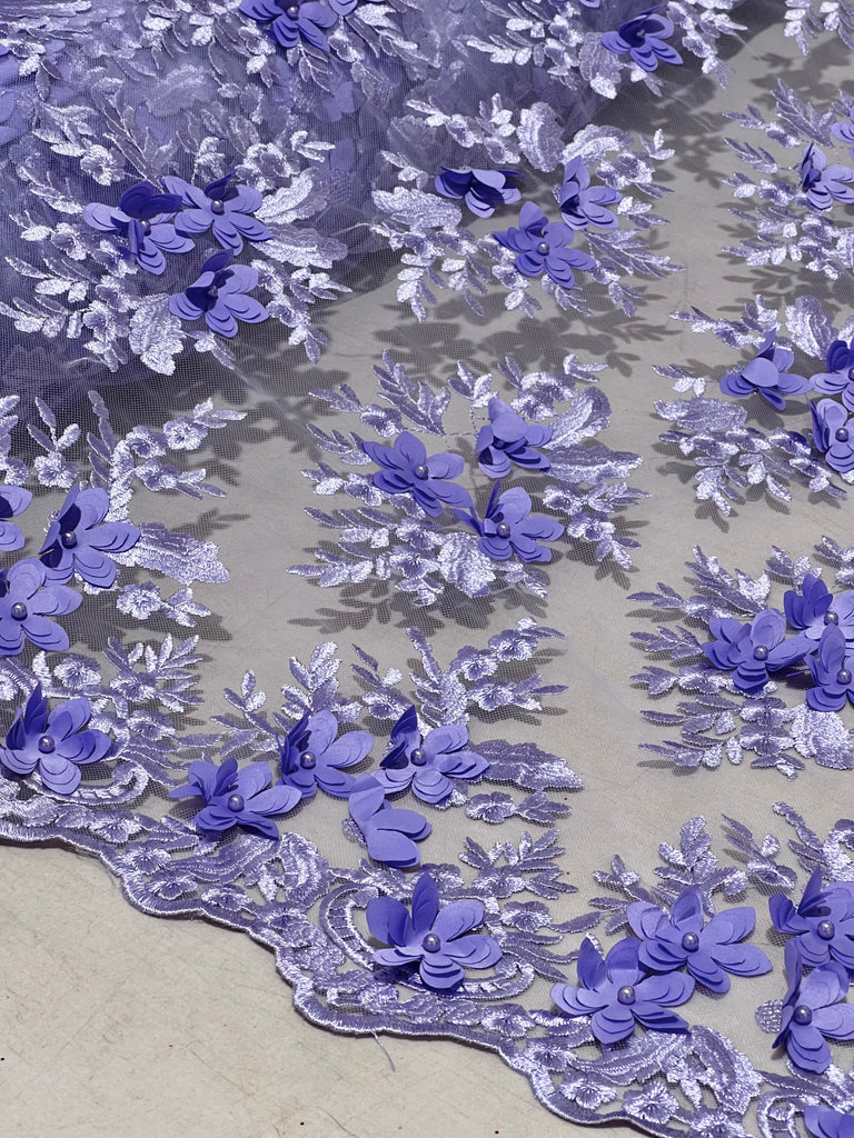Tul Bordado Flores 3D "Zoraya"