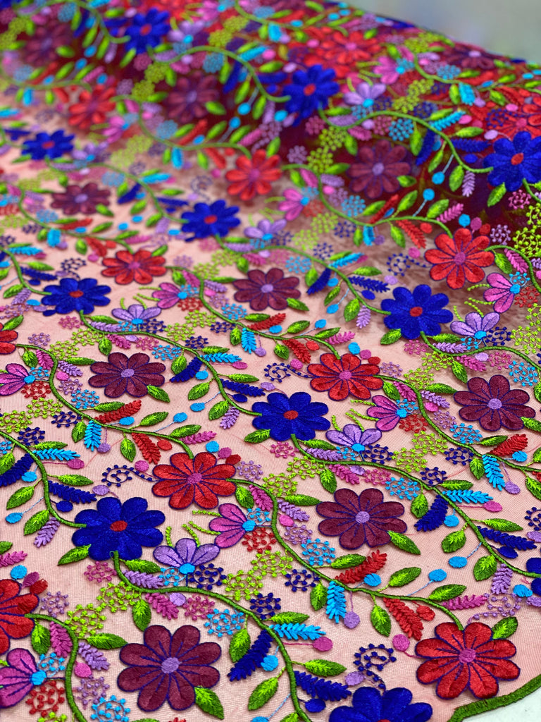 Tul Bordado Flores Multicolor "Ilse"