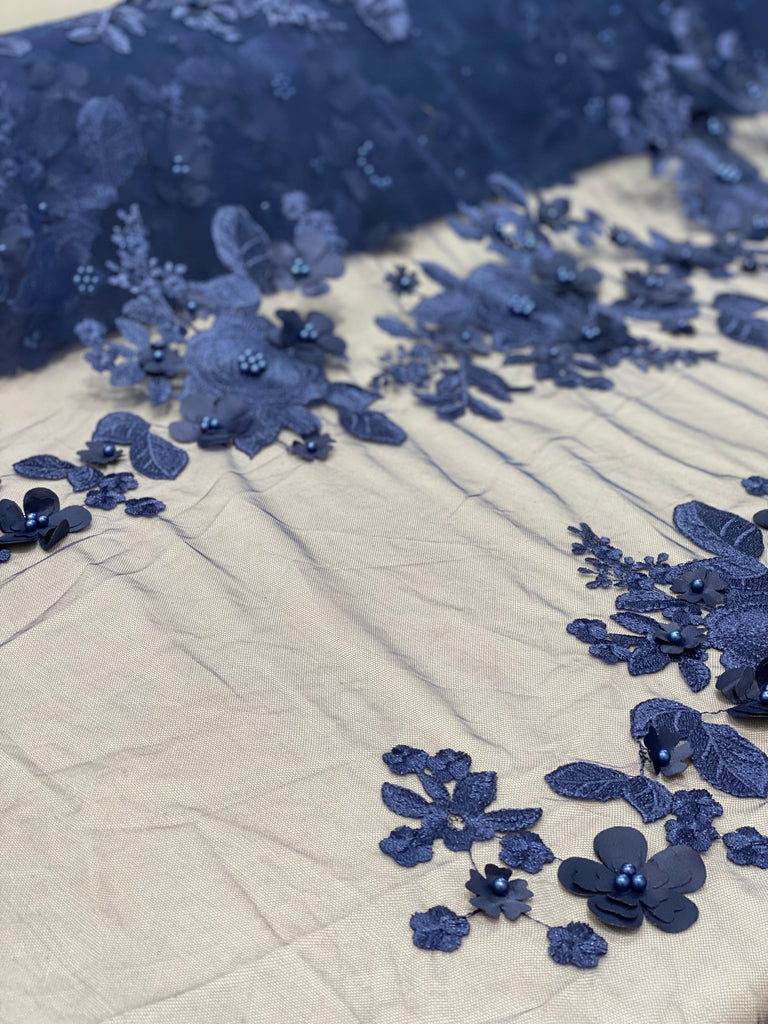 Tul Bordado De Flores 3D “Nereida”