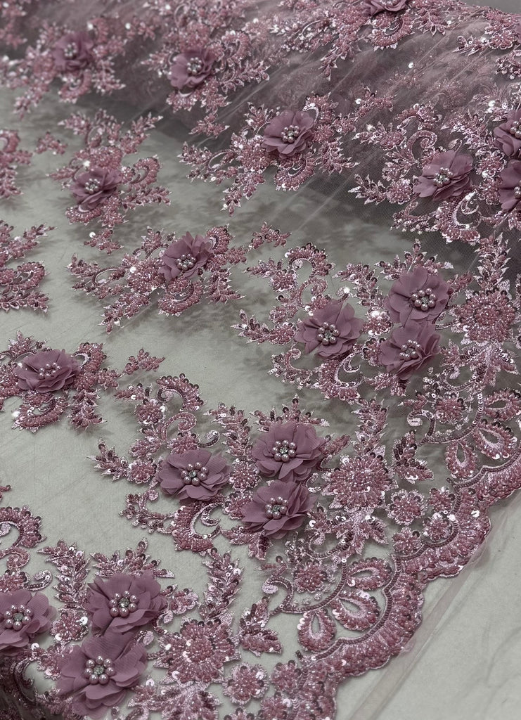 Tul Bordado Flores 3D "Ellis"