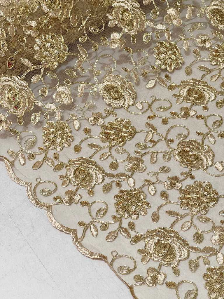 Tul Bordado Con Lentejuela "Rosalba"