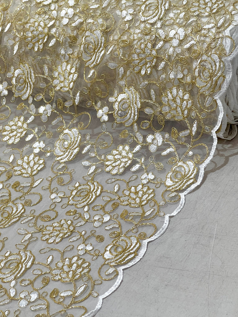 Tul Bordado Con Lentejuela "Rosalba"