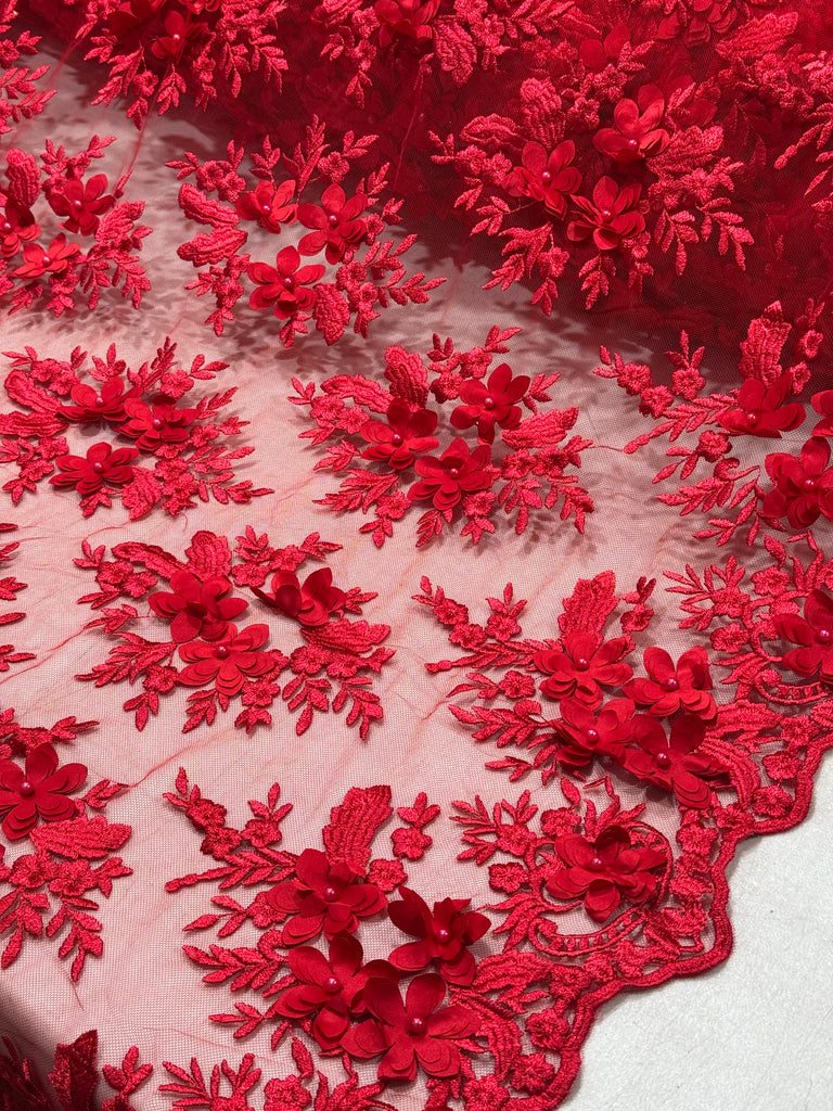 Tul Bordado Flores 3D "Zoraya"