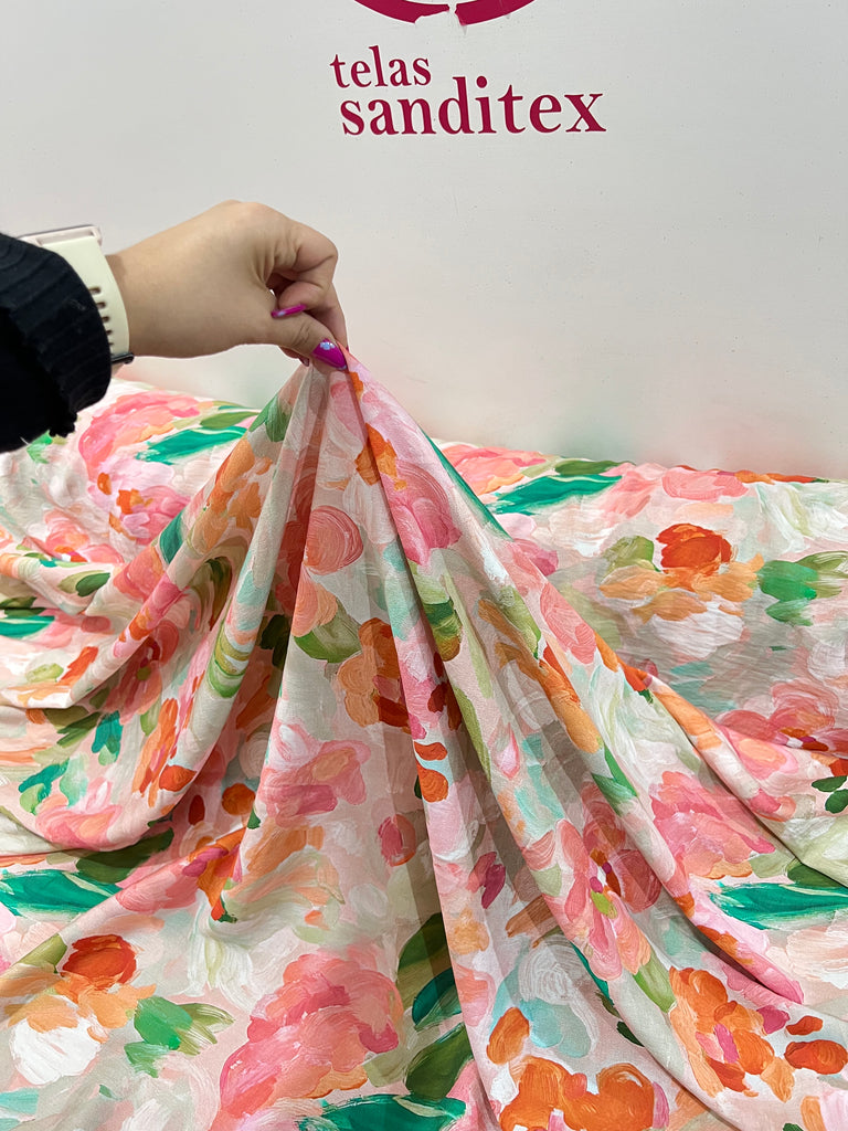 Tacto Lino Estampado Acuarela "Valentina"