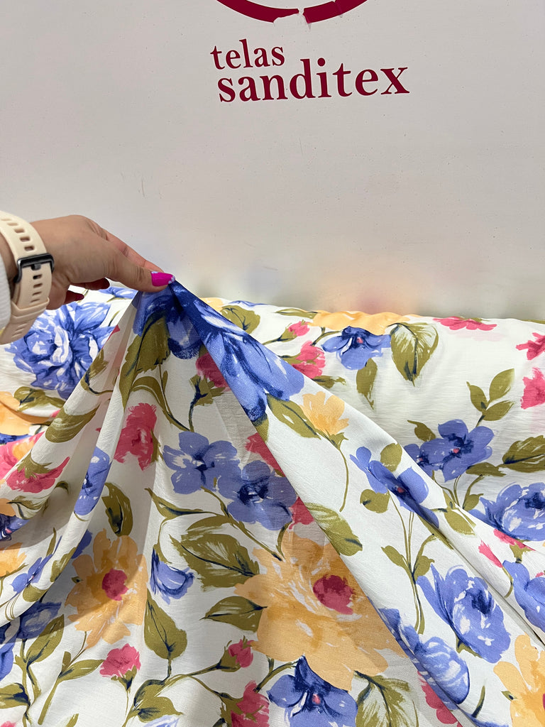 Tacto Lino Estampado Acuarela "Valentina"