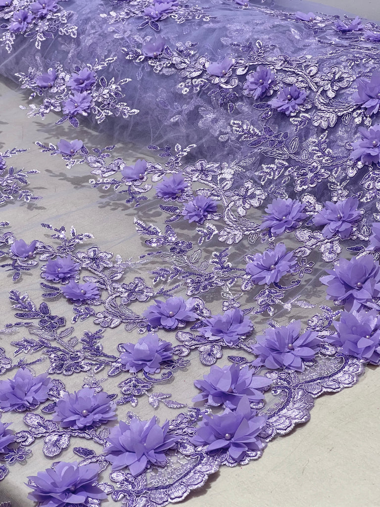 Tul Bordado Flores 3D "Selena"