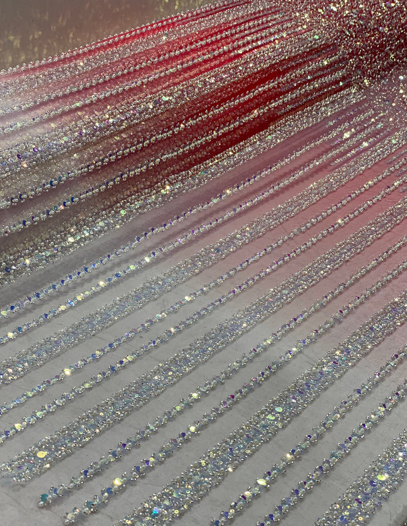 Tul Bordado Lentejuela y Perla Degradado "Elizabeth"