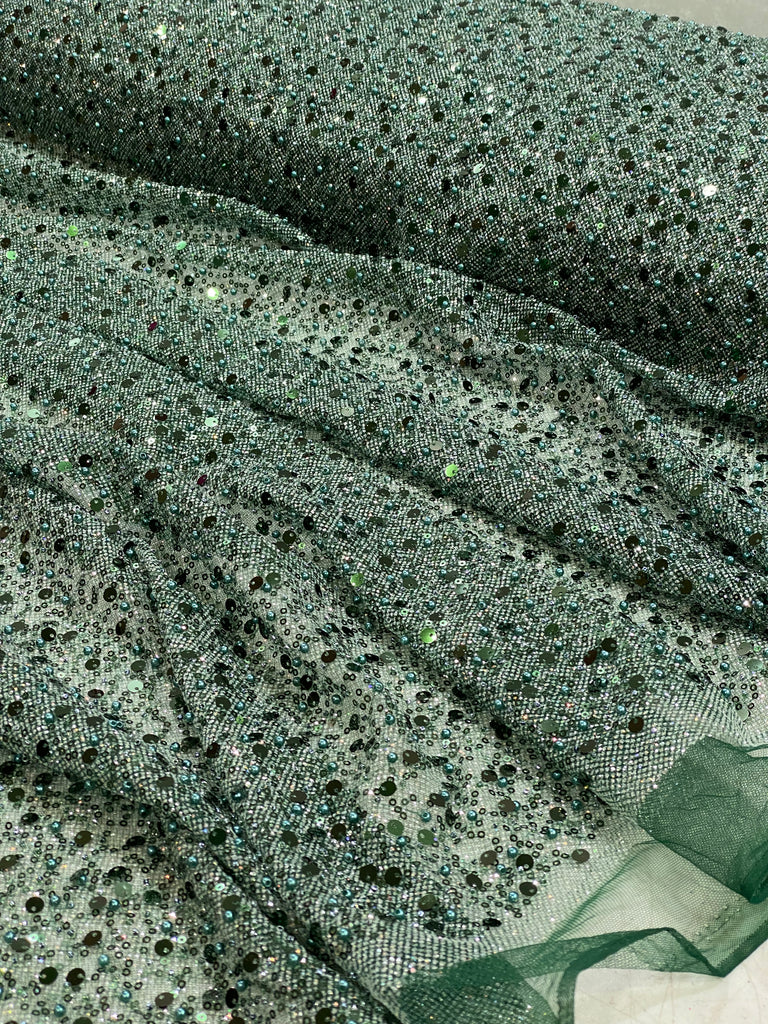 Tul Bordado Con Perlas y Glitter "Scarlett"